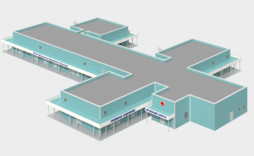 Использование модульных конструкций концерна DoorHan при возведении межрайонной больницы в Минусинске